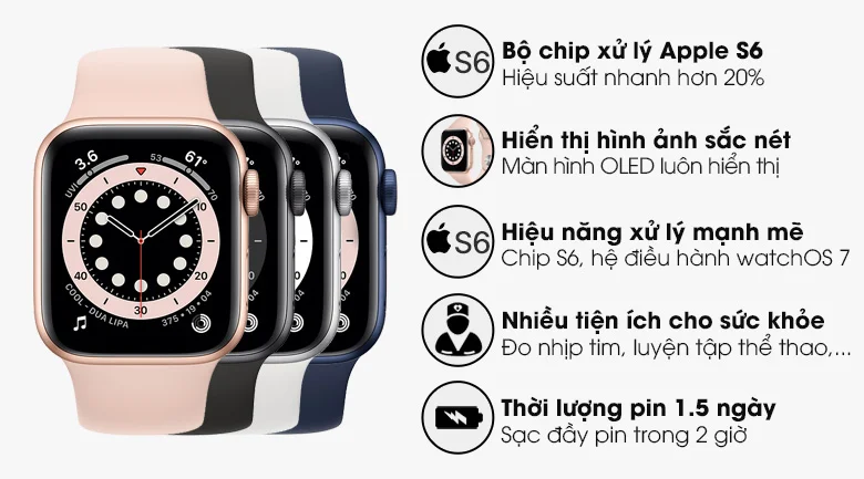 Apple Watch Series 6 GPS Viền Nhôm (LIKE NEW 99%)